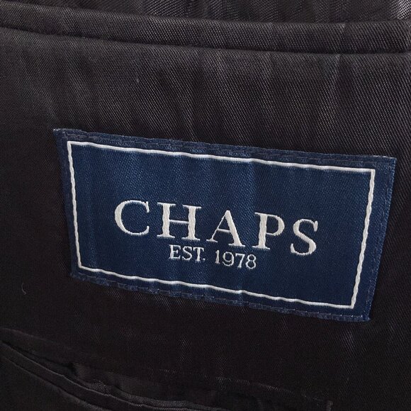 Chaps Suit Men 44R/39Wx30L Black White Pinstripe Wool Classi Career Three Button - Picture 5 of 16